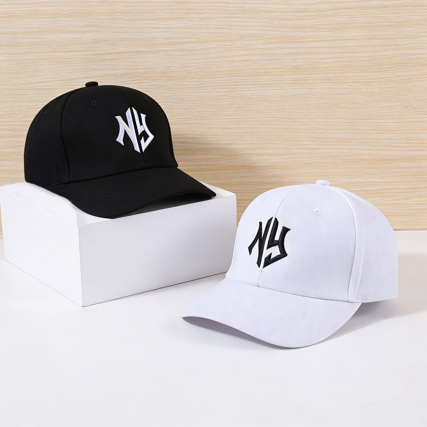 Embroidered NY Baseball Caps for Men & Women - Breathable Polyester