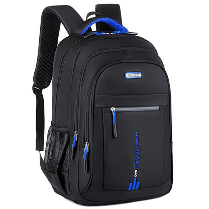 Large Capacity Waterproof Travel Backpack for Men - Durable Nylon, Adjustable Straps, Multi-Compartment Business and School Bag, Black, Backpack for Travel