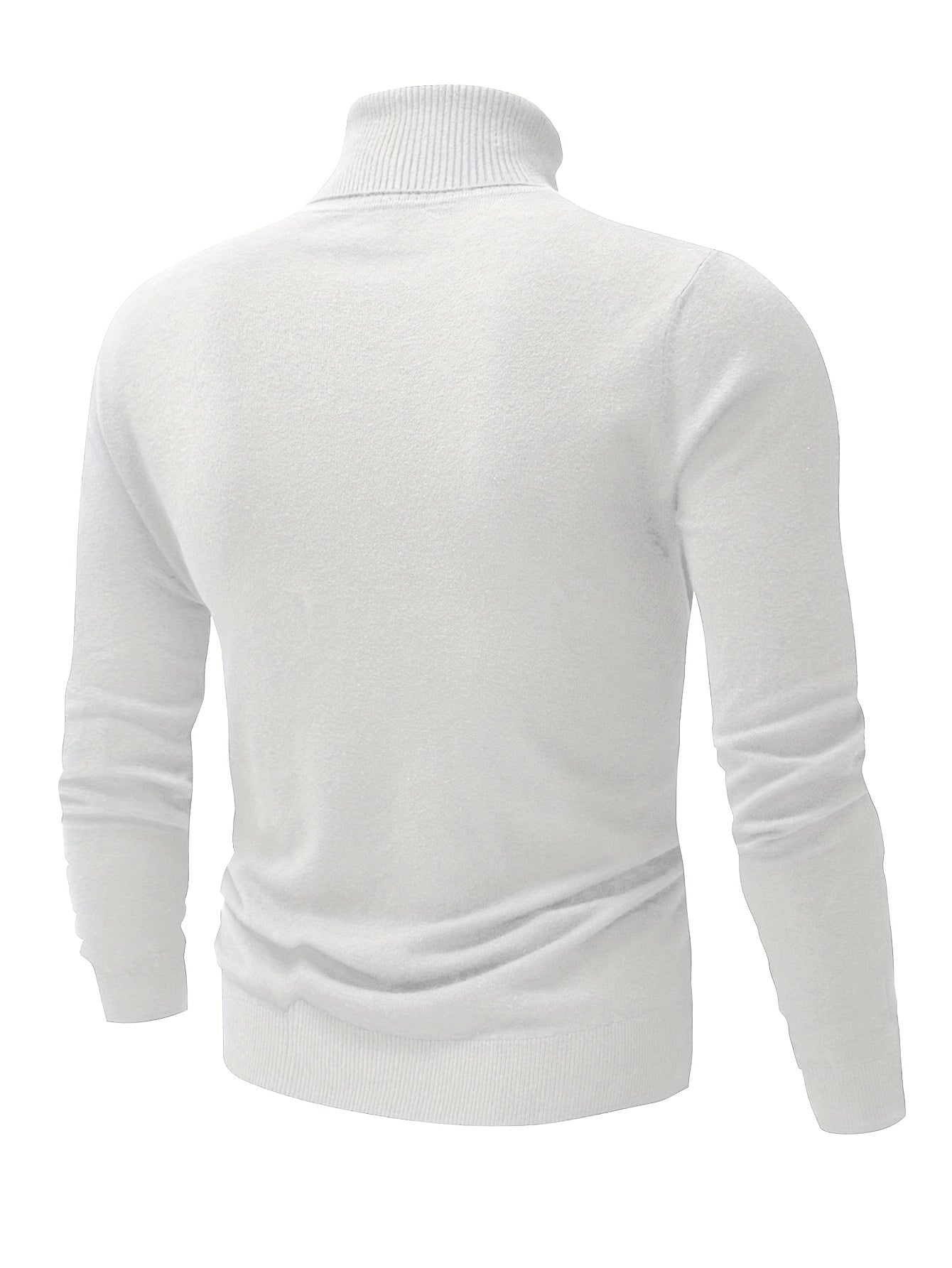 Men's Slim Fit High-Neck Knitted Pullover Sweater for Fall/Winter