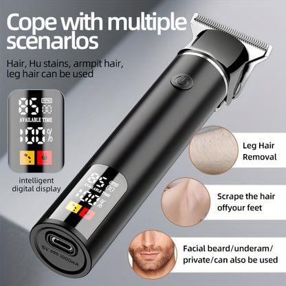 Men's Hair Trimmer, Hair Salon Electric Hair Clipper, USB Fast Charging, Men's Shaver, Shaving Scissors, Home Hairdressing Tools, Men's Facial, Comes with 6 Size Limit Combs, Surprise Gifts