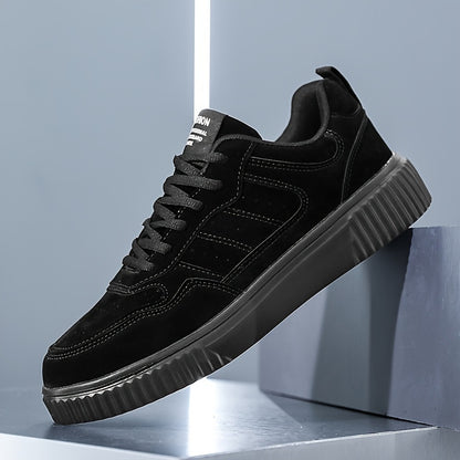 Men's Fashionable Lace-Up Sneakers - Casual & Sporty, Non-Slip, All-Season Wear with Comfortable EVA/Fabric Insole