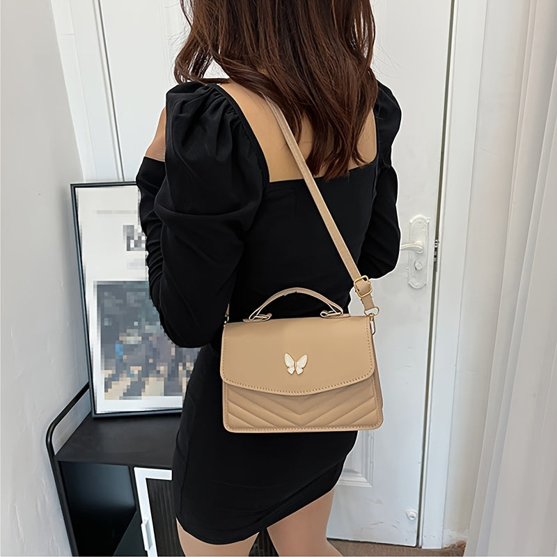 New Fashionable Minimalist Shoulder Bag Trendy Versatile Women'S Handbag Unique Crossbody Bag High-End Chic Tote Pure Diamond Solid Color Bag Fashionable Small Square Bag
