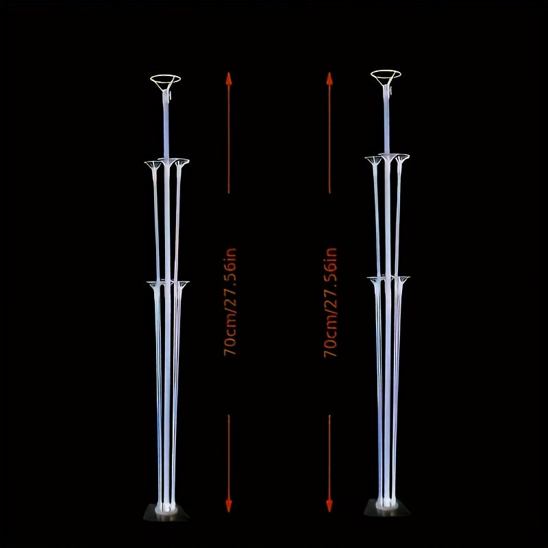 Two Sets, 70Cm Balloon Stand with Self-Adhesive Base - Durable Acrylic Balloon Holder for Weddings, Birthday Parties, Table Decorations And Shower Supplies. Suitable for for Christmas, Newyear, Valentine, Party Events