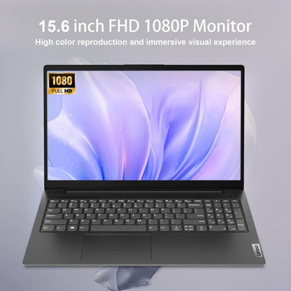 Lenovo V-Series V15 Laptop, 15.6" FHD Display, Intel Celeron Dual Core Processor, 16GB RAM, 1TB SSD, Webcam, HDMI, Wi-Fi, Windows 11 Home, Black, Bundle with Thunderobot Purple Wireless Mouse