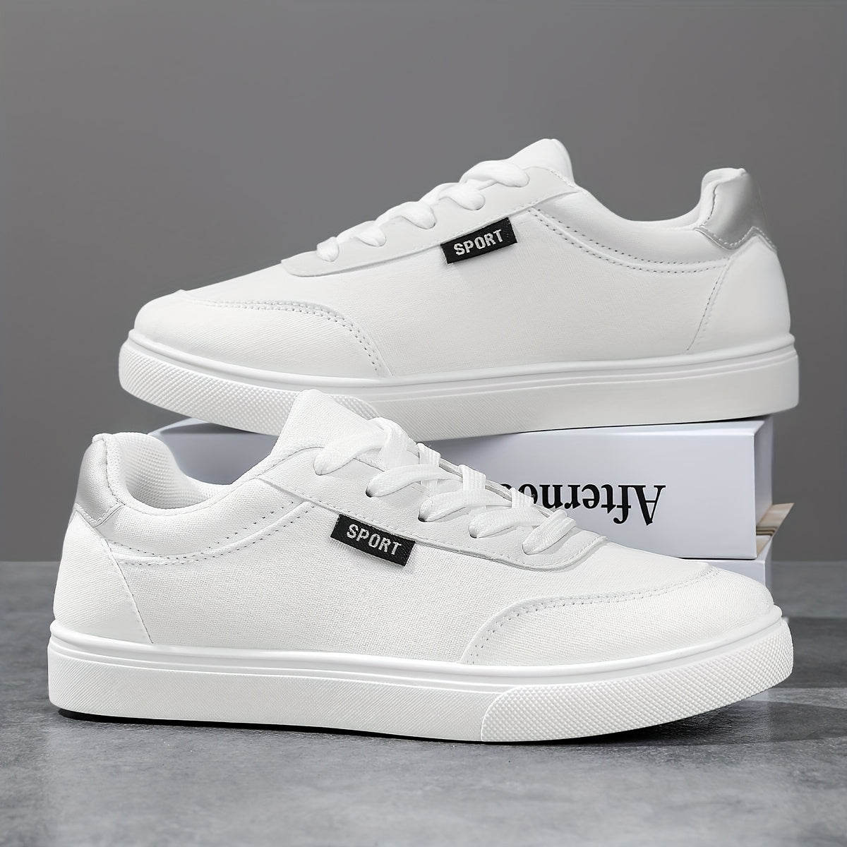 Women's White Low-Top Sneakers - Lightweight All-Season Round Toe Lace-Up Casual Shoes with Cushioned EVA Sole & Non-Slip Outsole Suitable for Outdoor Walking, Sports, Gym, Daily Wear - All-Terrain Comfortable White Sneakers, - ayq