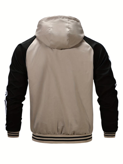 Men's Lightweight Hooded Jacket Casual Four Seasons Polyester