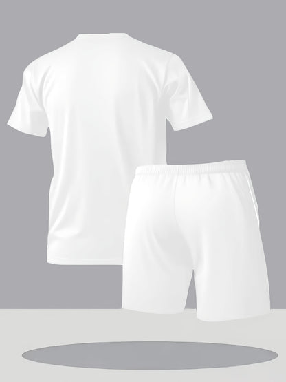 Men's Summer Casual Sportswear 2-Piece Polyester Set