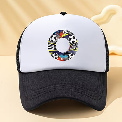 Boys' Breathable Soccer Alphabet Mesh Baseball Cap - Summer Style