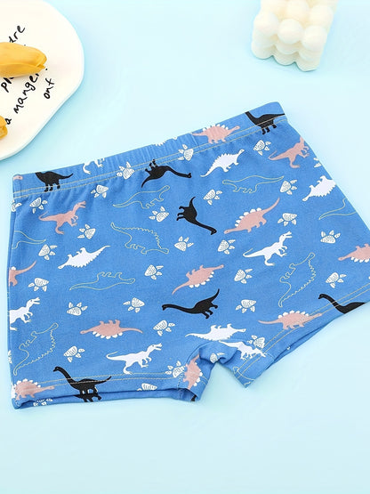 5 հատ 95% Cotton Boys Dino Print Ներքնազգեստի Հավաքածու Բոլոր Սեզոնի Նվեր