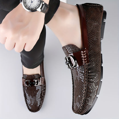Men's Lightweight PU Leather Slip-On Loafers for All Seasons