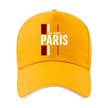 Men's Lightweight 'ICI C'EST PARIS' Printed Baseball Cap for Sports