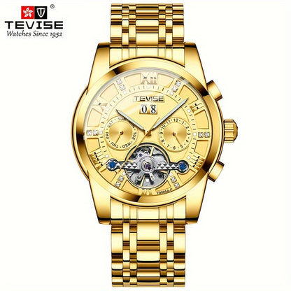 TEVISE Luxury Mechanical Hollow Out Business Wristwatch