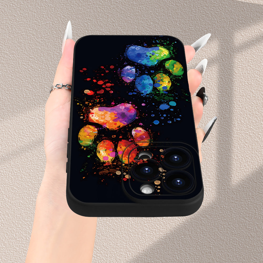 Simple Creative Beautiful Colorful Cat Footprint Pattern Trendy Hot Selling Men and Women Summer Creative Anti-fall Frosted Mobile Phone Case for iPhone 16E/16/16PRO/16PLUS/16PM/15/15PLUS/15PRO/15PROMAX/14/14PLUS/14PRO/14PROM