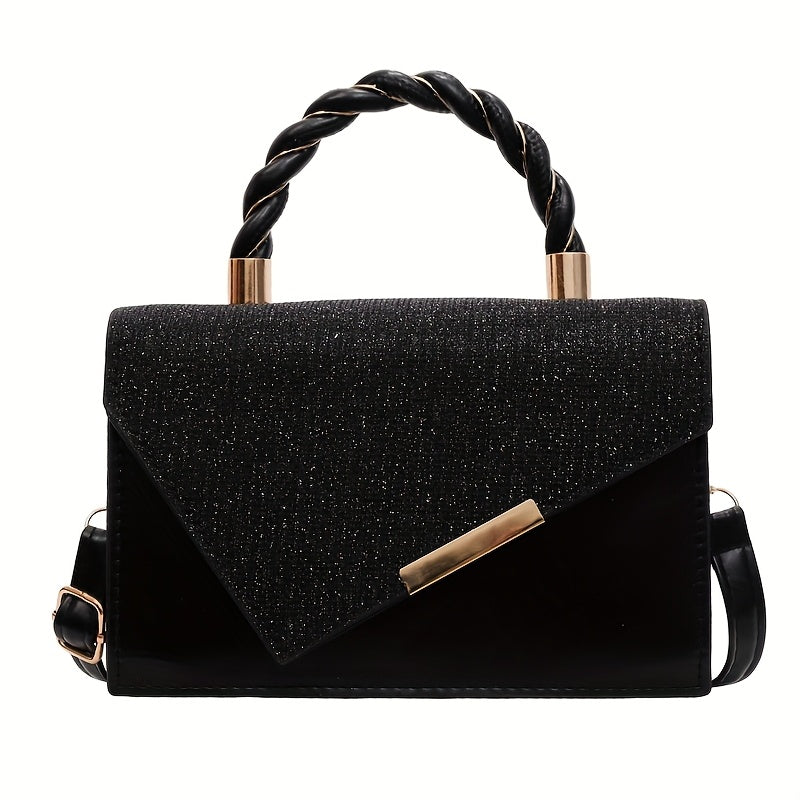 2025 թվականի նոր ամառային կանացի ձեռքի պայուսակ, մի ուսի վրա, մետաղական դեկորատիվ փոքր քառակուսի պայուսակ