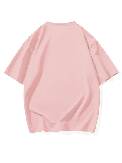 Women's Loose Fit Cotton T-Shirt with GK Letter Print