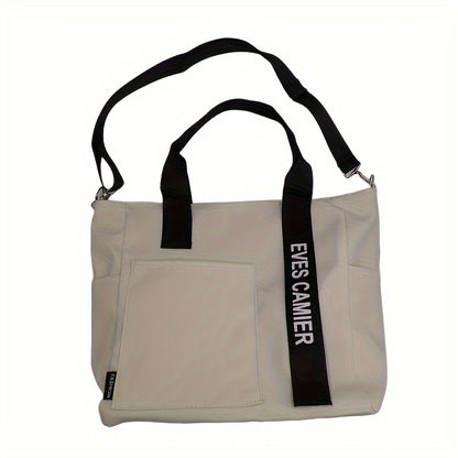 Multi-Pocket Tote Bag, Crossbody Travel And Work Shoulder Bag, Portable And Durable With Adjustable Strap For School And Daily Use