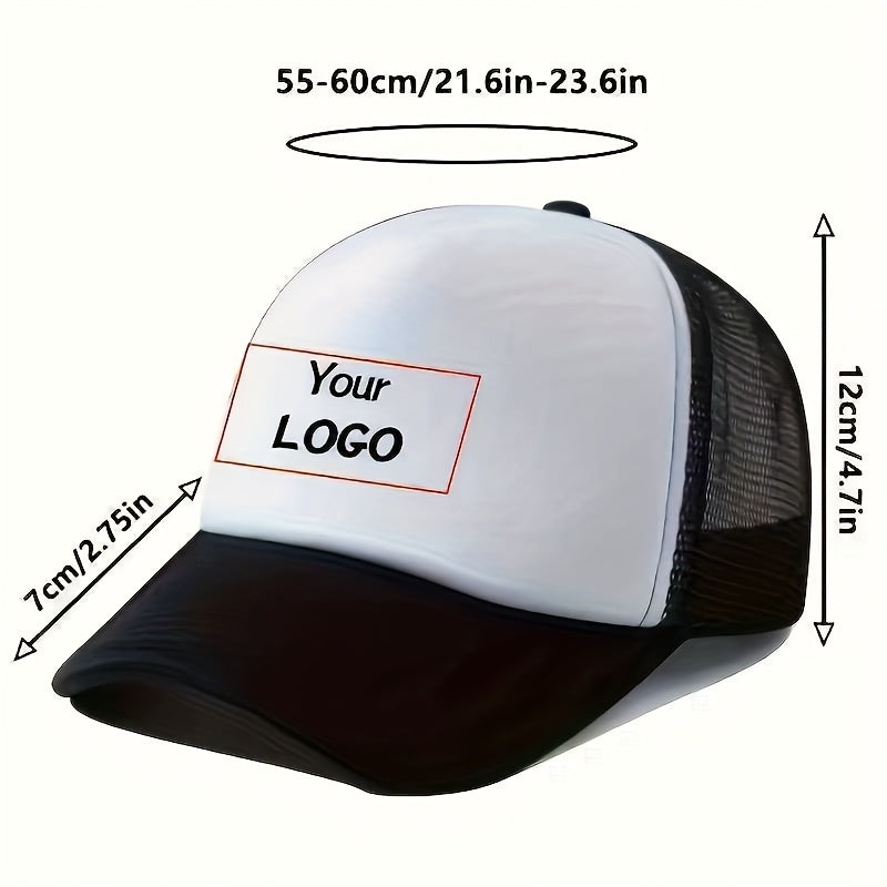 Custom Logo Breathable Mesh Trucker Hat – Adjustable Casual Cap