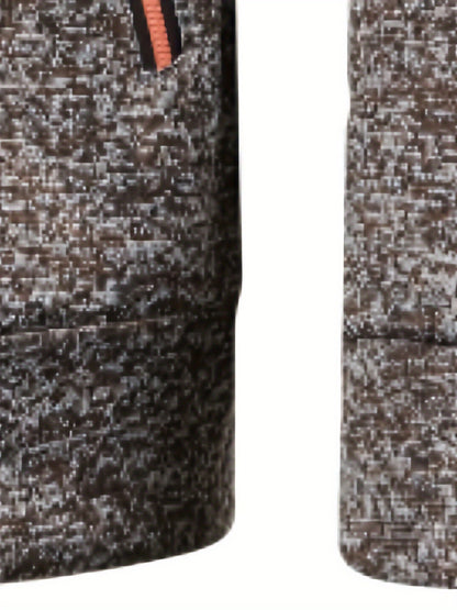 Elegant Mid Stretch Cardigan, Men's Casual Full Zip Up Cardigan Sweater Coat For Fall Winter