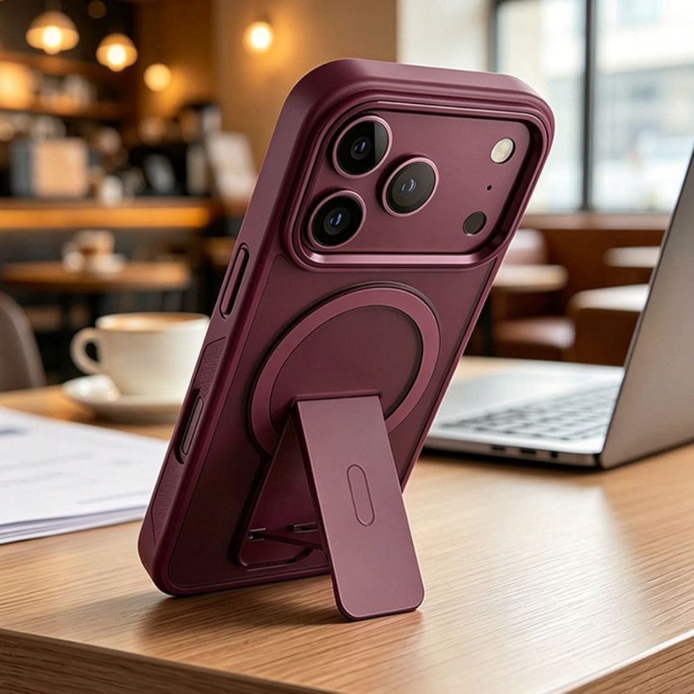 Matte Magnetic Shockproof Phone Case with Stand for iPhone 18 Pro Max