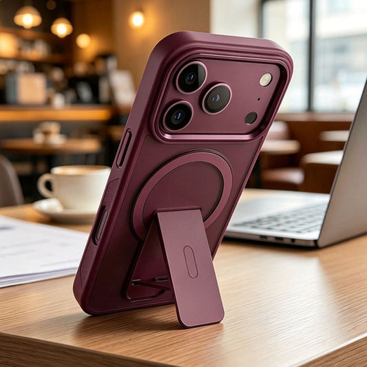 Matte Magnetic Shockproof Phone Case with Stand for iPhone 18 Pro Max - ayq