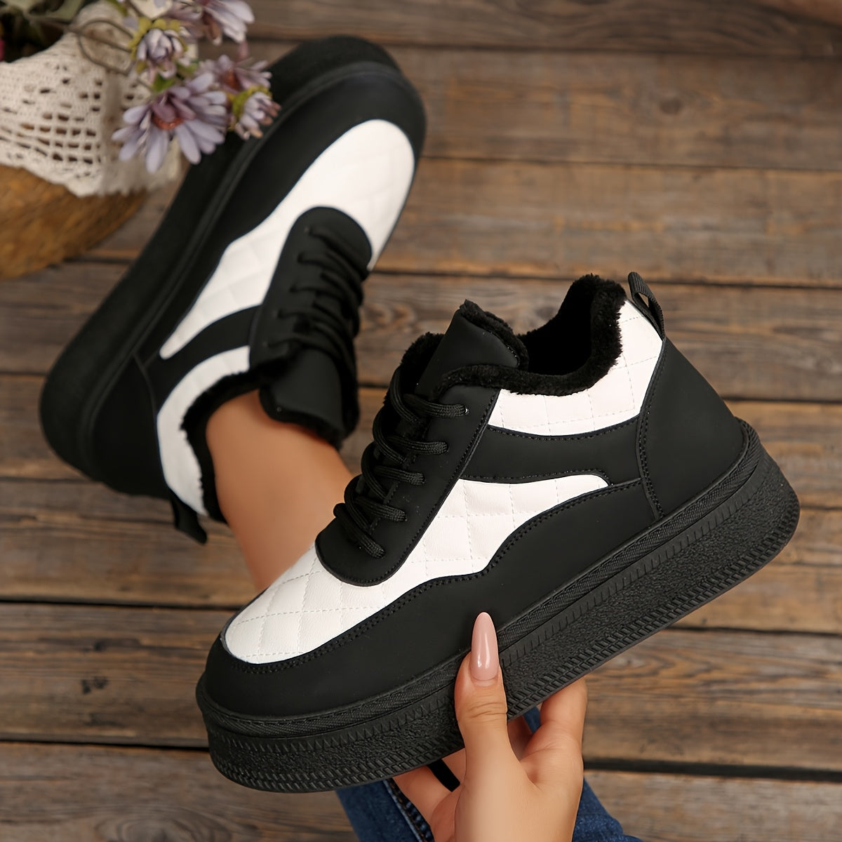 Women's Thick-Sole Winter Boots with Non-Slip Rubber Outsole & Warm - Round Toe Lace-Up Snow Shoes for Dresses, Jeans & Casual Outfits, Lightweight Winter Boots For Women, Snow Boots For Women, Boots For Women Snow, Boots For