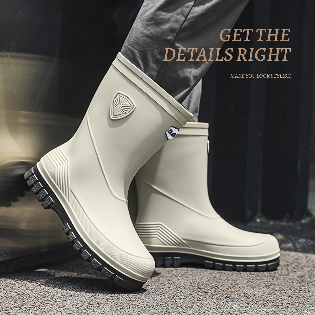 Men's Outdoor Rubber Anti-Slip Long Rain Boots