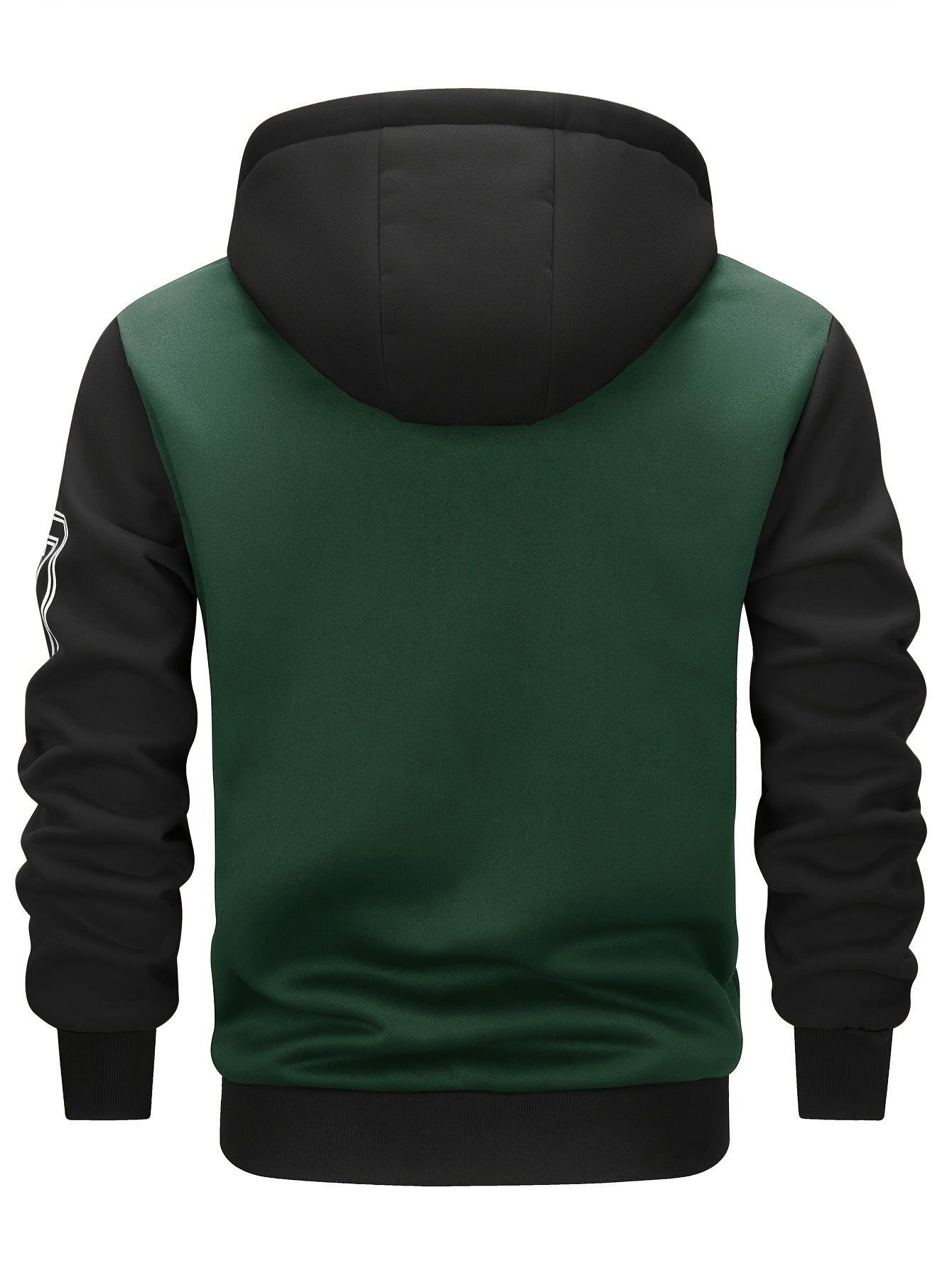 Men's 'BROOKLYN' Pattern Color Blocking Hooded Jacket, Casual Preppy Style Coat For Spring And Autumn Outdoors As Gift