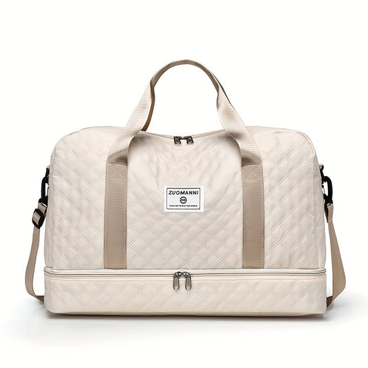 Lightweight Large Capacity Travel Gym Bag With Shoe Compartment, Oxford Cloth Sports Duffel Bag