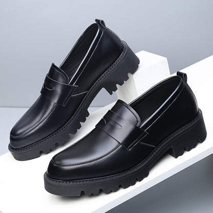 Men's Genuine PU Leather Business Casual Slip-On Shoes