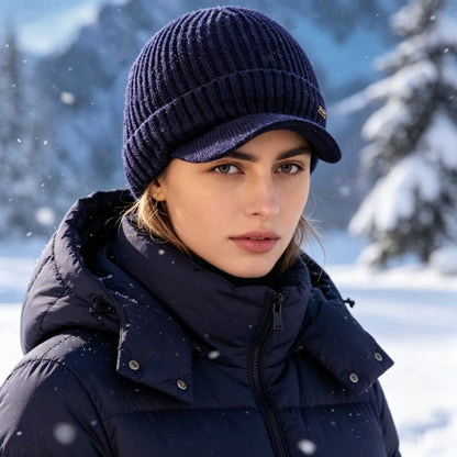 Unisex Warm Knit Baseball Cap with Ear Protection for Fall Winter