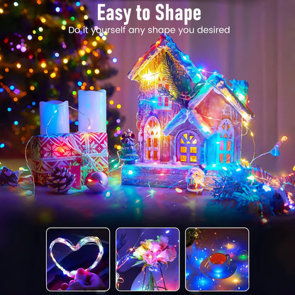 USB-Powered LED Fairy Lights with Remote Control - Copper Silvery Wire Garland for Weddings, Parties, Holidays, Birthdays, Halloween & Christmas Decor