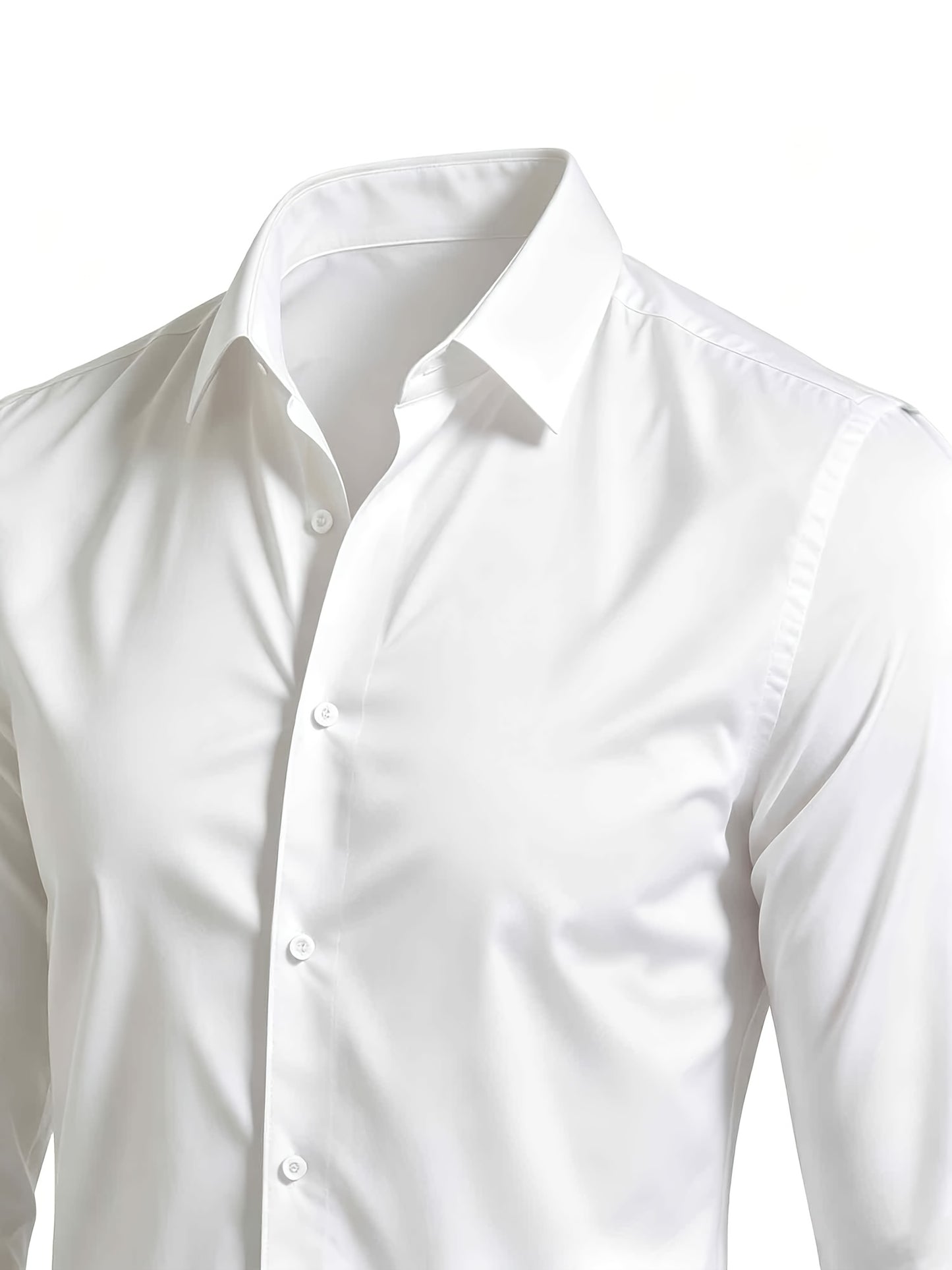 Men's Casual Long Sleeve Button-Up Solid Color Shirt