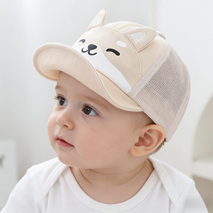 Baby Soft Brim Baseball Cap with Puppy Print for 1-3 Years