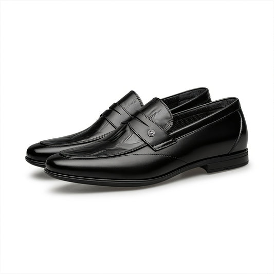 Men's Leather Embossed Loafers Casual Business Slip-On Shoes