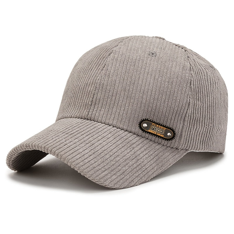 Unisex Corduroy Baseball Cap for Autumn and Winter Casual Wear
