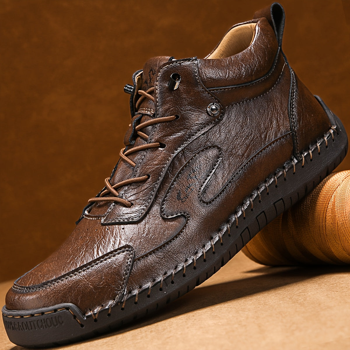 Men's Casual Chelsea Boots with Lace-Up, All-Season Style
