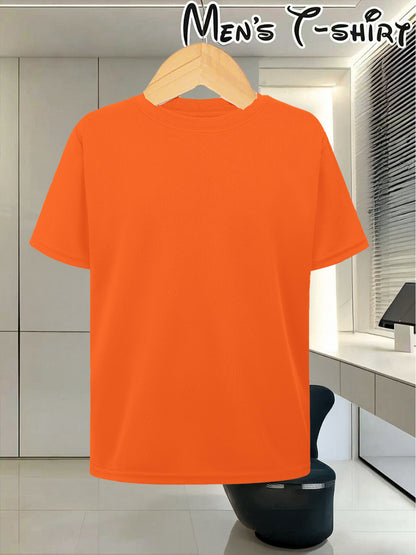 Men's Customizable Polyester T-Shirt with Crew Neck - Breathable Summe