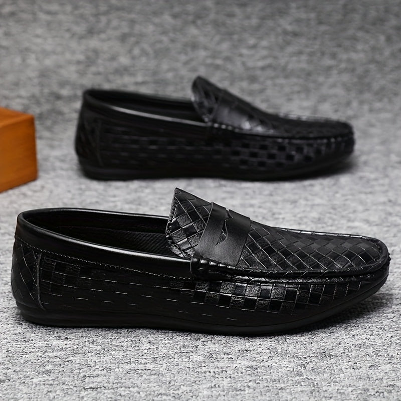 Men'S British Style Loafers - Comfortable Slip-On Moccasins with Round Toe, Faux Cover Upper & PVC Sole, Perfect for Casual Wear, Parties, and Weddings, Wedding Shoes - ayq