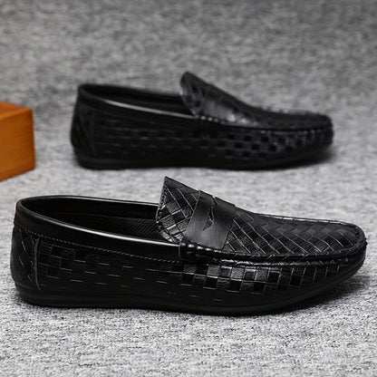 Men'S British Style Loafers - Comfortable Slip-On Moccasins with Round Toe, Faux Cover Upper & PVC Sole, Perfect for Casual Wear, Parties, and Weddings, Wedding Shoes - ayq