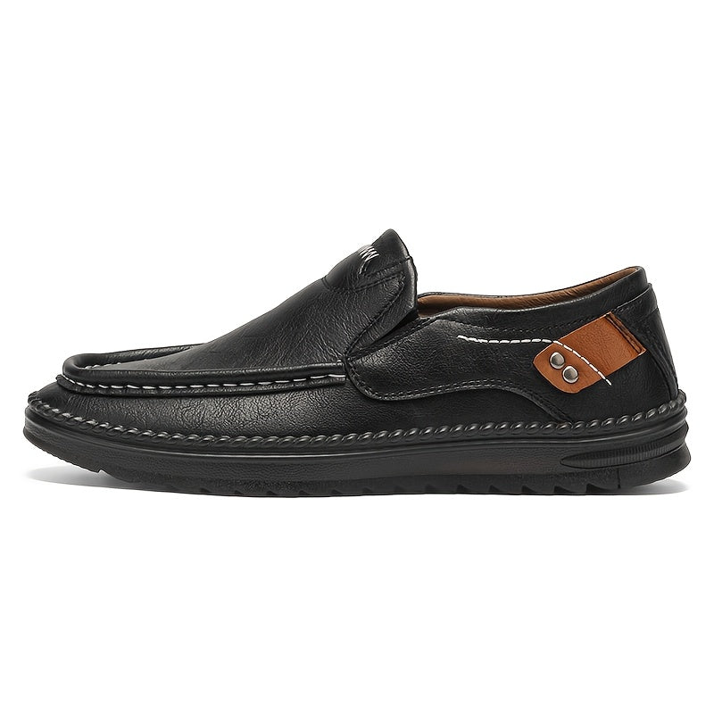 Men's Retro British Slip-On Sneakers - Casual Low-Top Shoes