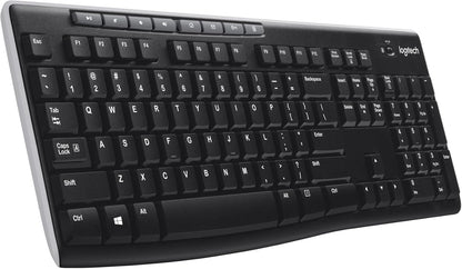 Logitech MK270 Wireless Keyboard and Mouse Combo for Windows, 2.4 Ghz Wireless, Compact Mouse, 8 Multimedia and Shortcut Keys, for PC, Laptop - Black