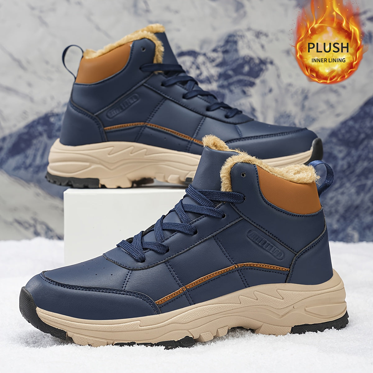 's/Unisex Heavy-Duty Winter/Outdoor/All-Terrain Large Size (Wide Width Available) High-Top All-Terrain Traction Tires, & /TPR Sole, Lace-Up Hiking Boots for Ice, Snow, Mud, Grass - Warm, Casual/Daily Wear (No