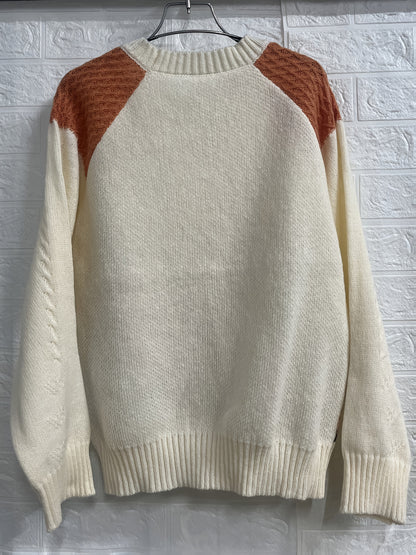 Christmas Sweater Women's Adult Winter Color Block Top with Reindeer Snowflake Print, Comfortable and Fun Holiday Pullover for Christmas Parties Holiday Gatherings Family Reunions Office Parties - Holiday Themed Outfit