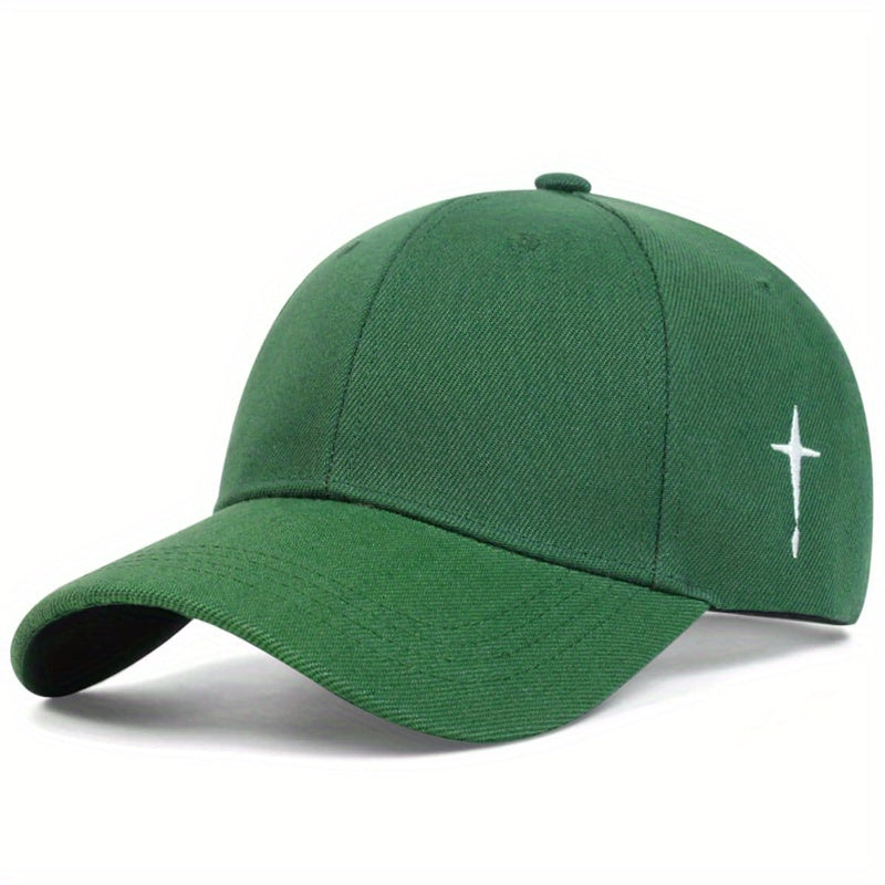 1pc Men's Cross Baseball Cap Adjustable Casual Style Hat For Spring/Fall/Summer, Ideal Choice For Gifts