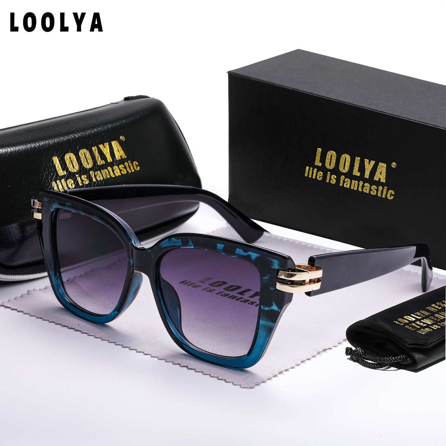 Unisex Retro Steampunk Glasses with White & Gold Accents