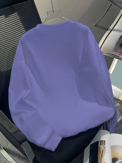 Men's Happy New Year 2026 Print Round Neck Sweater - Casual Long Sleeve Pullover with Chinese/English Lettering, Machine Washable Winter Sweaters for Parties, Daily Wear & New Year Gifts (Happy 2026 Design)