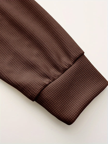 1pc Men'S Casual Polyester Zip-Up Jacket with Lapel Collar, Solid Color, Slight Stretch, Woven Fabric, Regular Fit, No Lining - Spring/Fall Outerwear