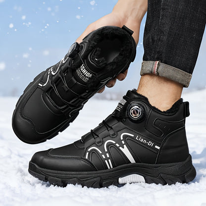 Men's Winter Warm Mid-Calf Boots with Upper & PVC Traction Outsole - Heavy-Duty Cold-Resistant Shoe for Snow, Ice, Slush - Cushioned Insole - Casual, Driving, Outdoor (Model 55017) - Ideal for /urban Use too