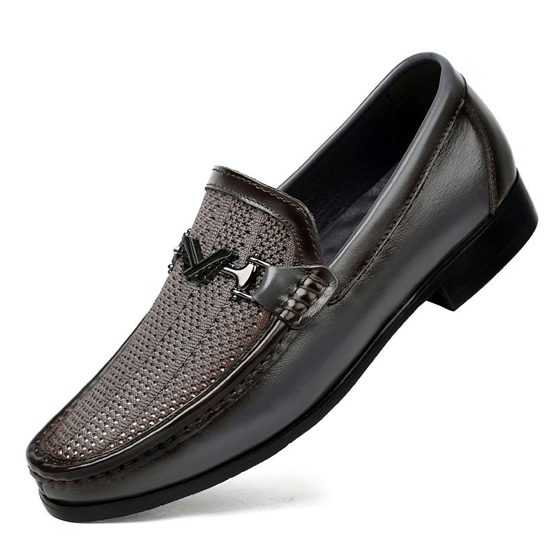 Men's Breathable PU Mesh Loafers - Casual Business Shoes