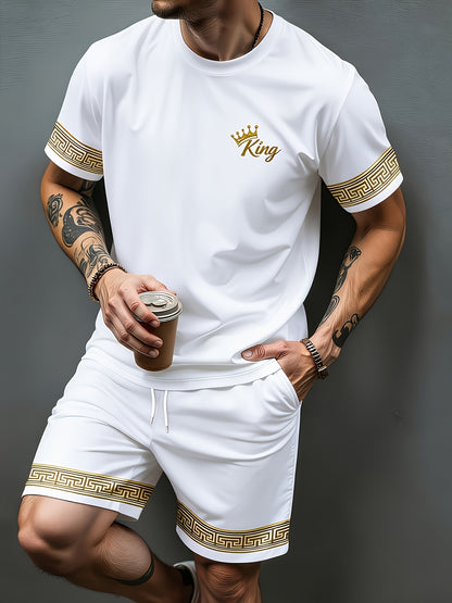 Men's Casual Summer Crew Neck Short Sleeve and Shorts Set